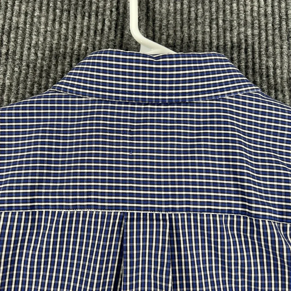 Banana Republic Shirt Mens Medium Blue Check Long Sleeve Button Up Classic Fit